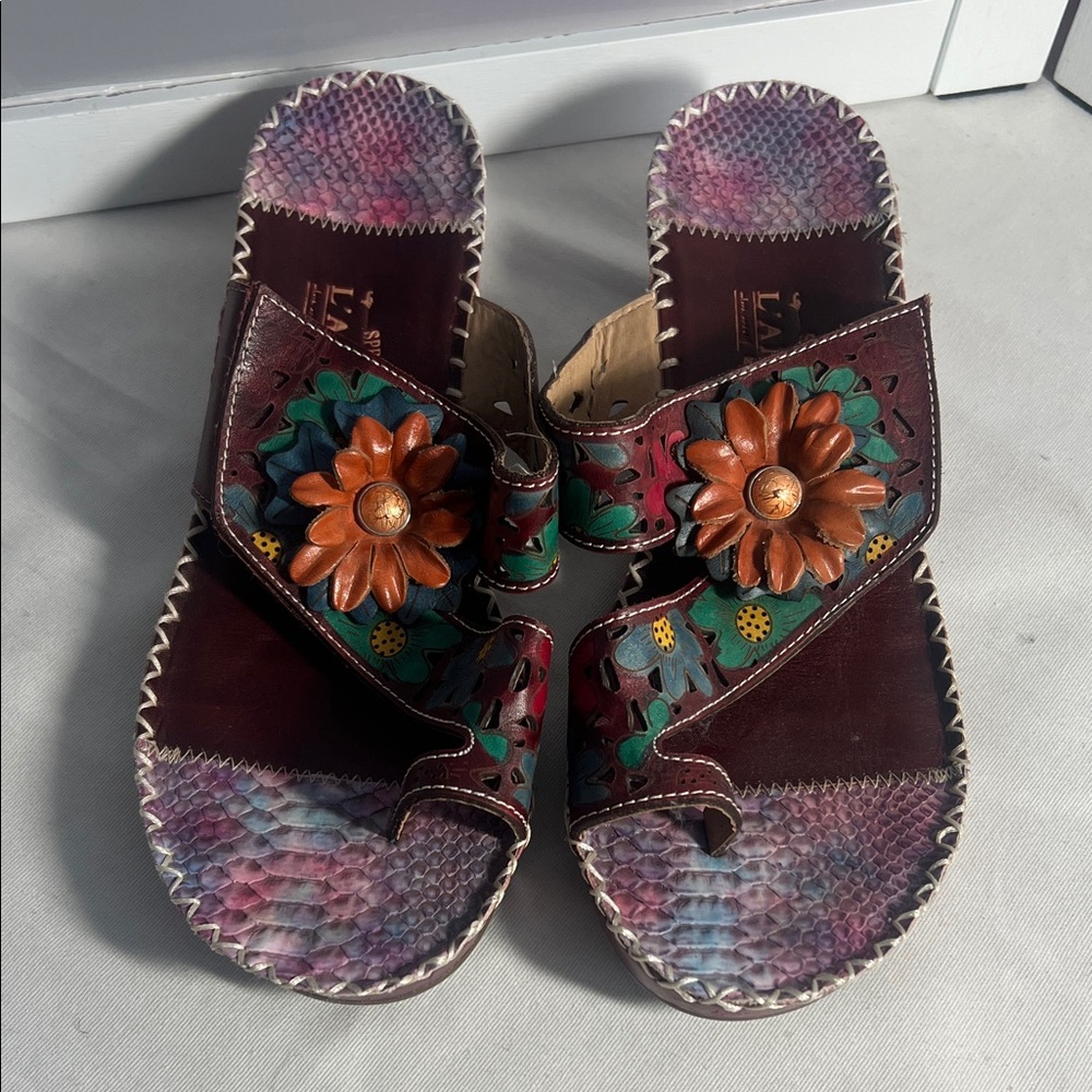 Spring Step L'Artiste Women's Vardi Slide Sandal burgundy 42 10.5/11